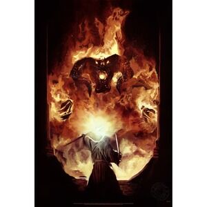 The Lord Of The Rings Flame Of Anor Fine Art Print 24x16‎ Exclusive Balrog